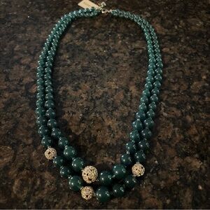 Talbots Beaded Necklace with Gold Details